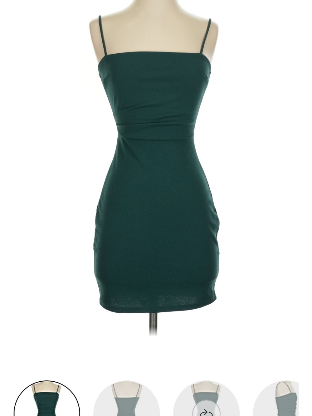 Windsor Dark Emerald Green Spaghetti Strap Bodycon Mini Cocktail Dress